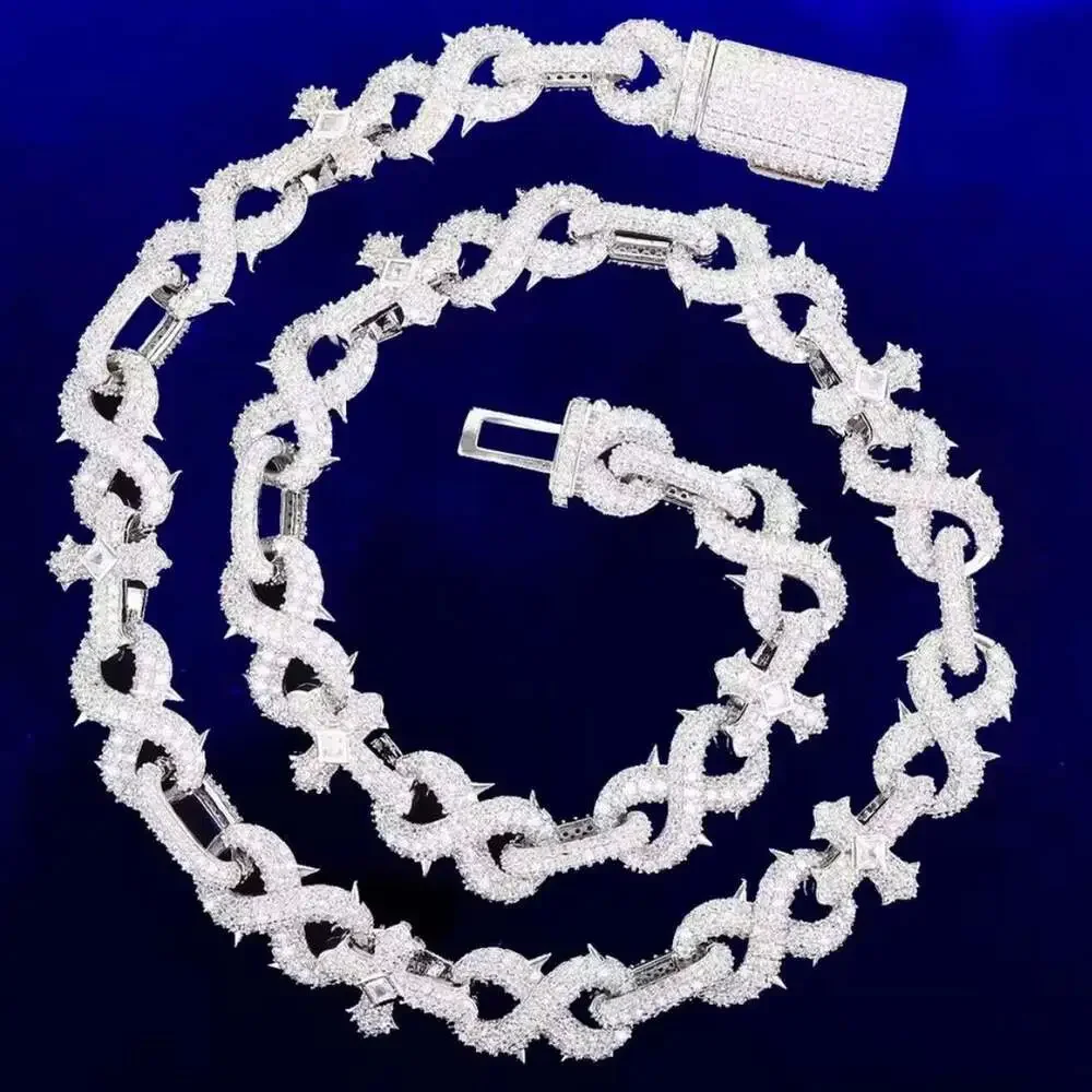 20 Inch Silver Iced Out Cross 9408